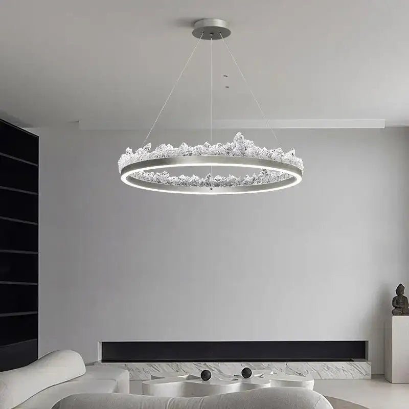 Modern silver frosted glass pendant light kitchen island design