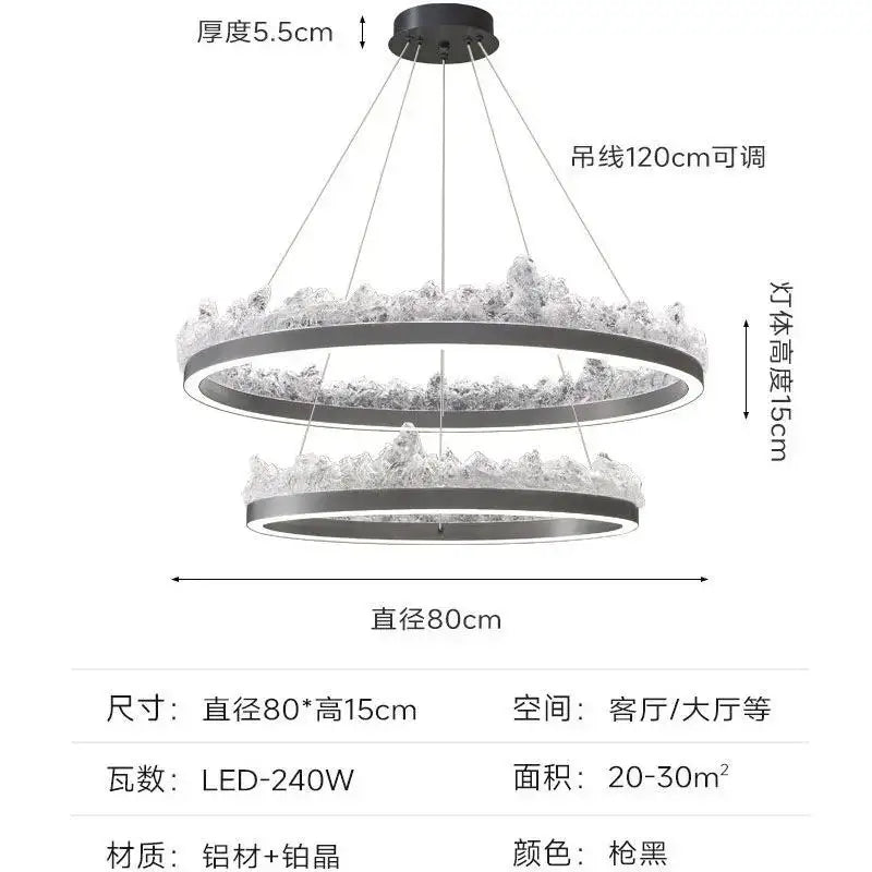 Modern silver frosted glass pendant light kitchen island design