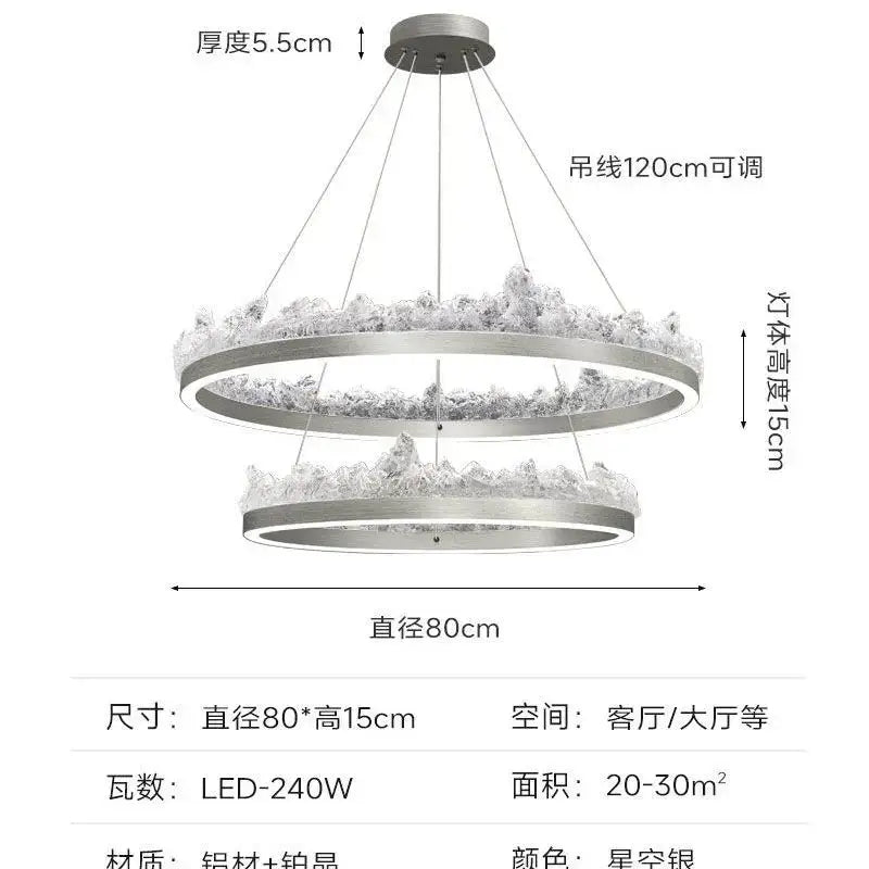 Modern silver frosted glass pendant light kitchen island design