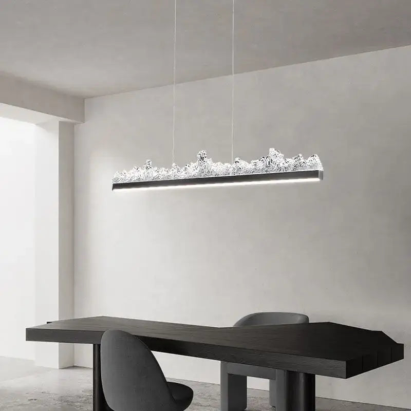 Modern silver frosted glass pendant light kitchen island design