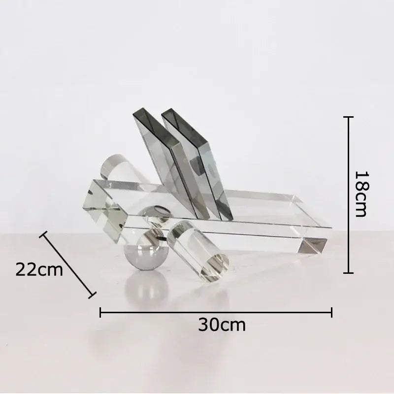 Modern silver geometric crystal ball desk ornament bedroom sculpture
