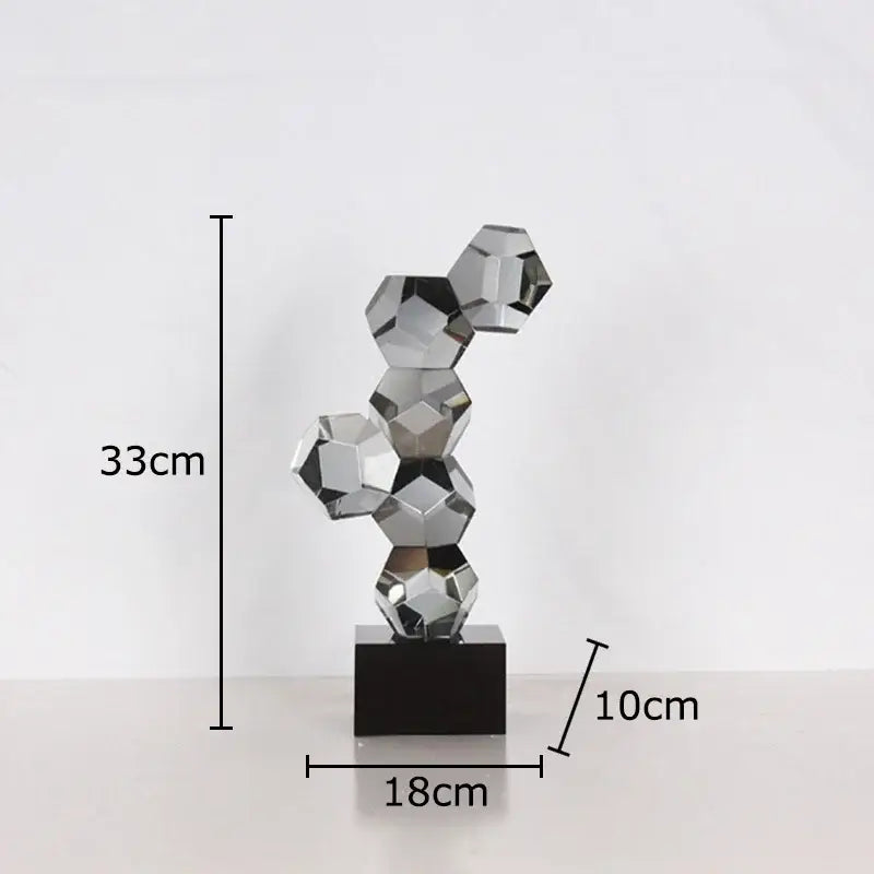 Modern silver geometric crystal ball desk ornament bedroom sculpture