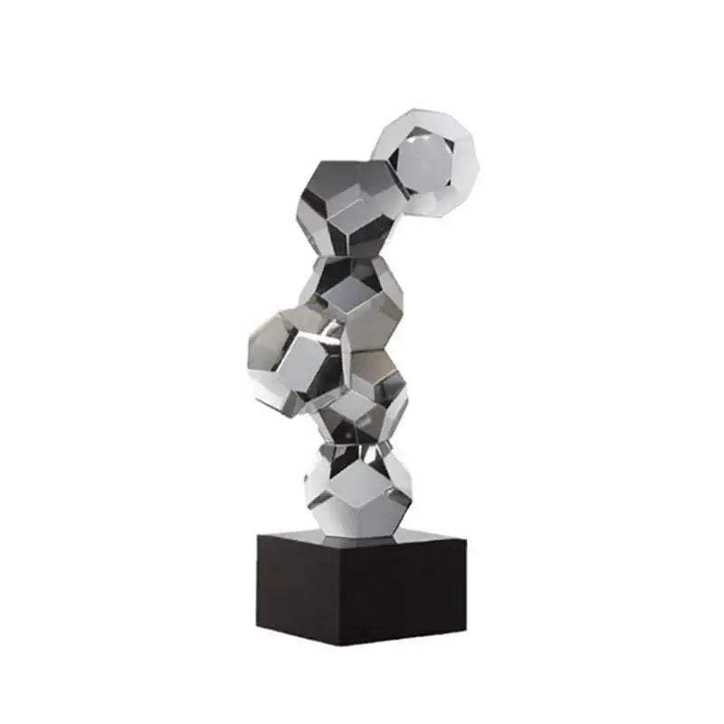 Modern silver geometric crystal ball desk ornament bedroom sculpture
