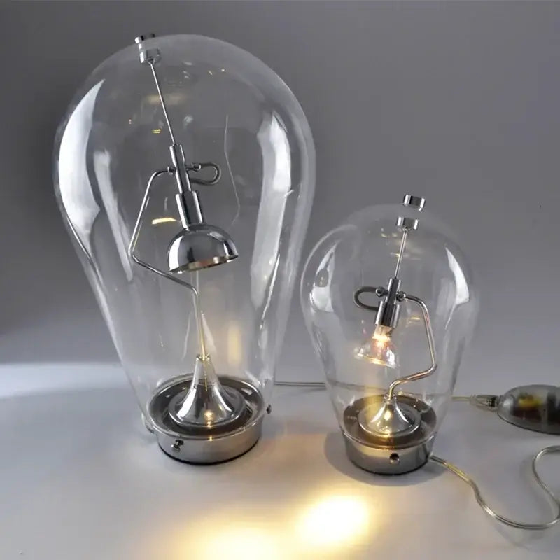 Modern silver glass desk lamp bedroom dimmable vintage light