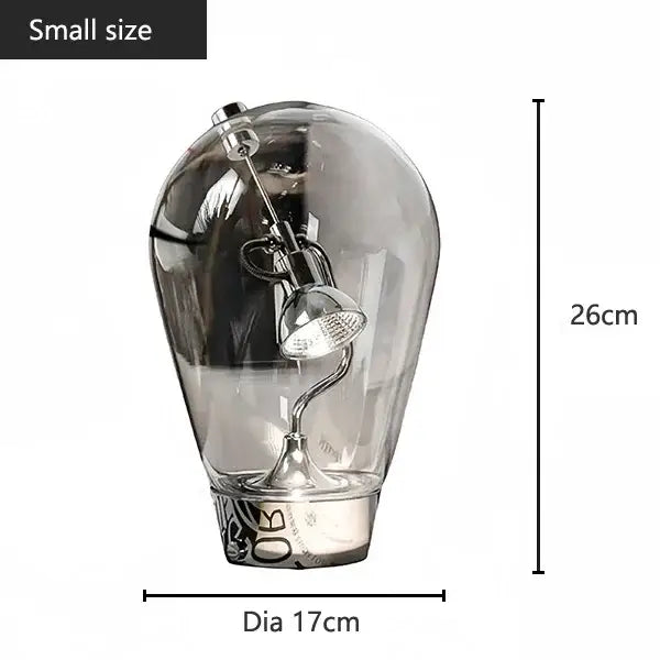 Modern silver glass desk lamp bedroom dimmable vintage light