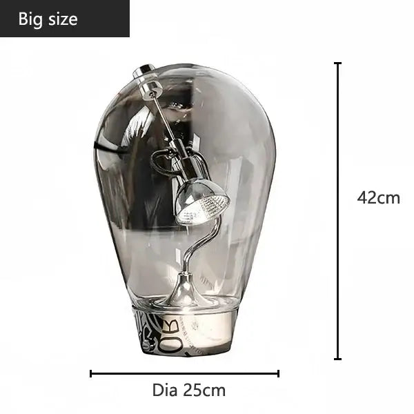 Modern silver glass desk lamp bedroom dimmable vintage light