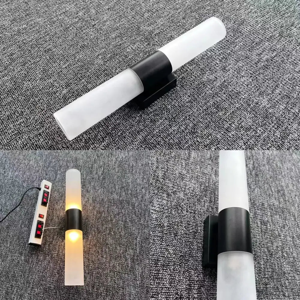 Modern silver gold & black led wall lamp bedroom sconce