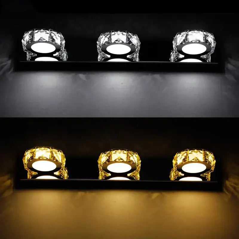 Modern silver & gold decorbites crystal bedroom mirror wall lamps