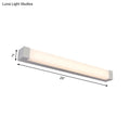 Modern silver led bathroom vanity light with acrylic shade