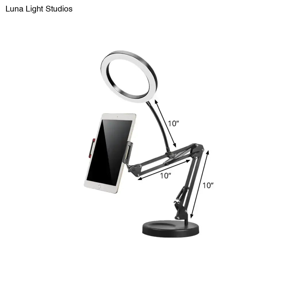 Modern silver led light mobile phone holder – bedroom desk lamp