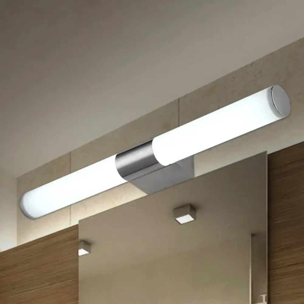 Modern silver led wall light – bathroom chrome sconce