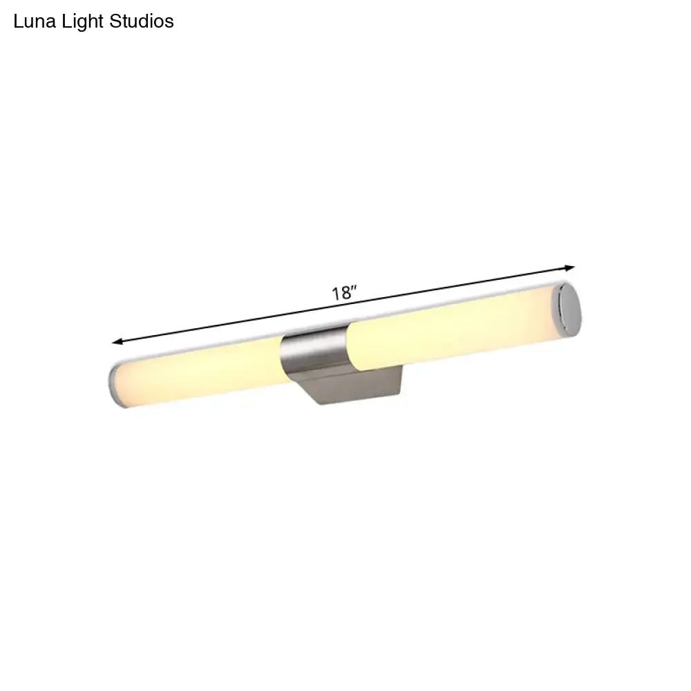 Modern silver led wall light – bathroom chrome sconce