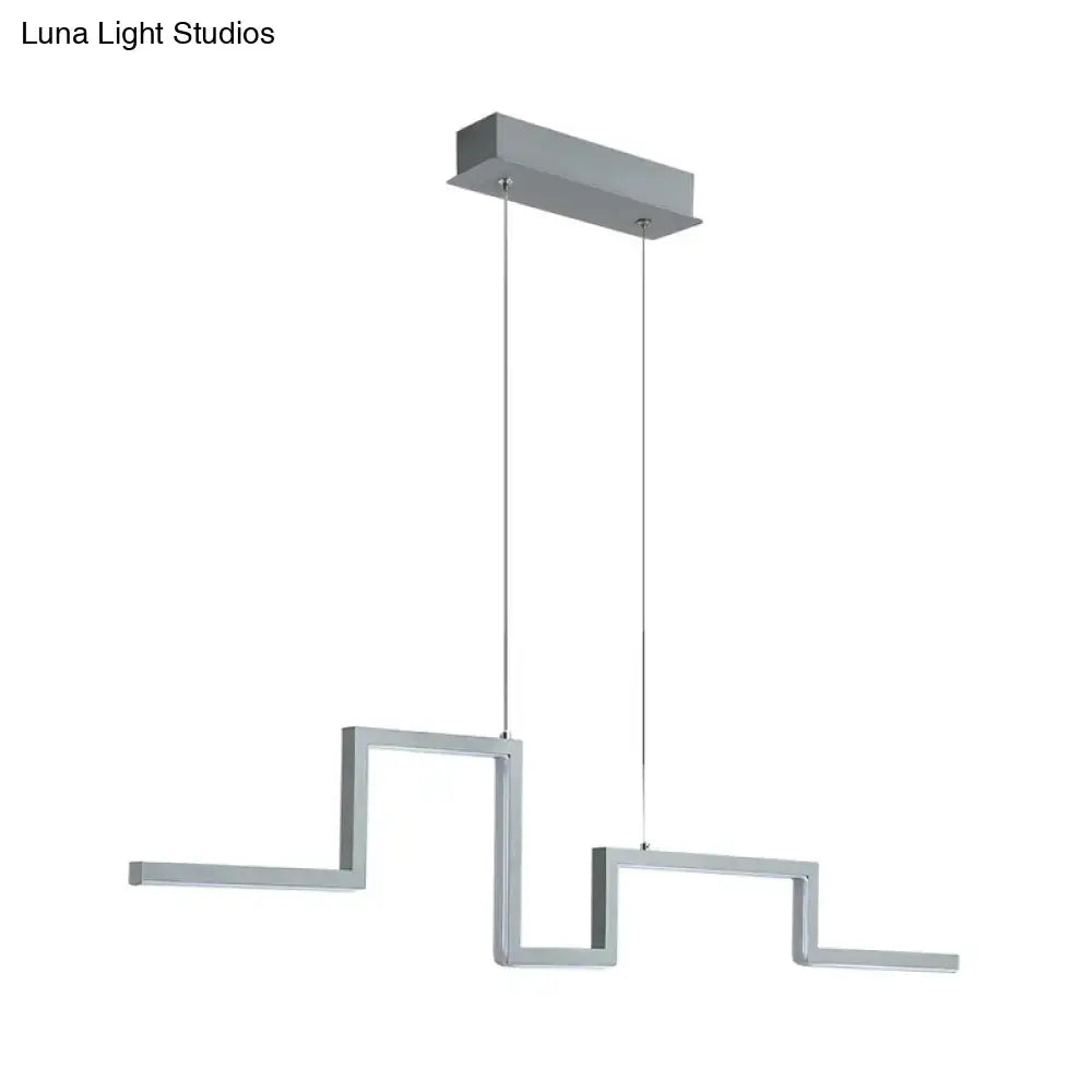 Modern silver linear kitchen island led pendant light