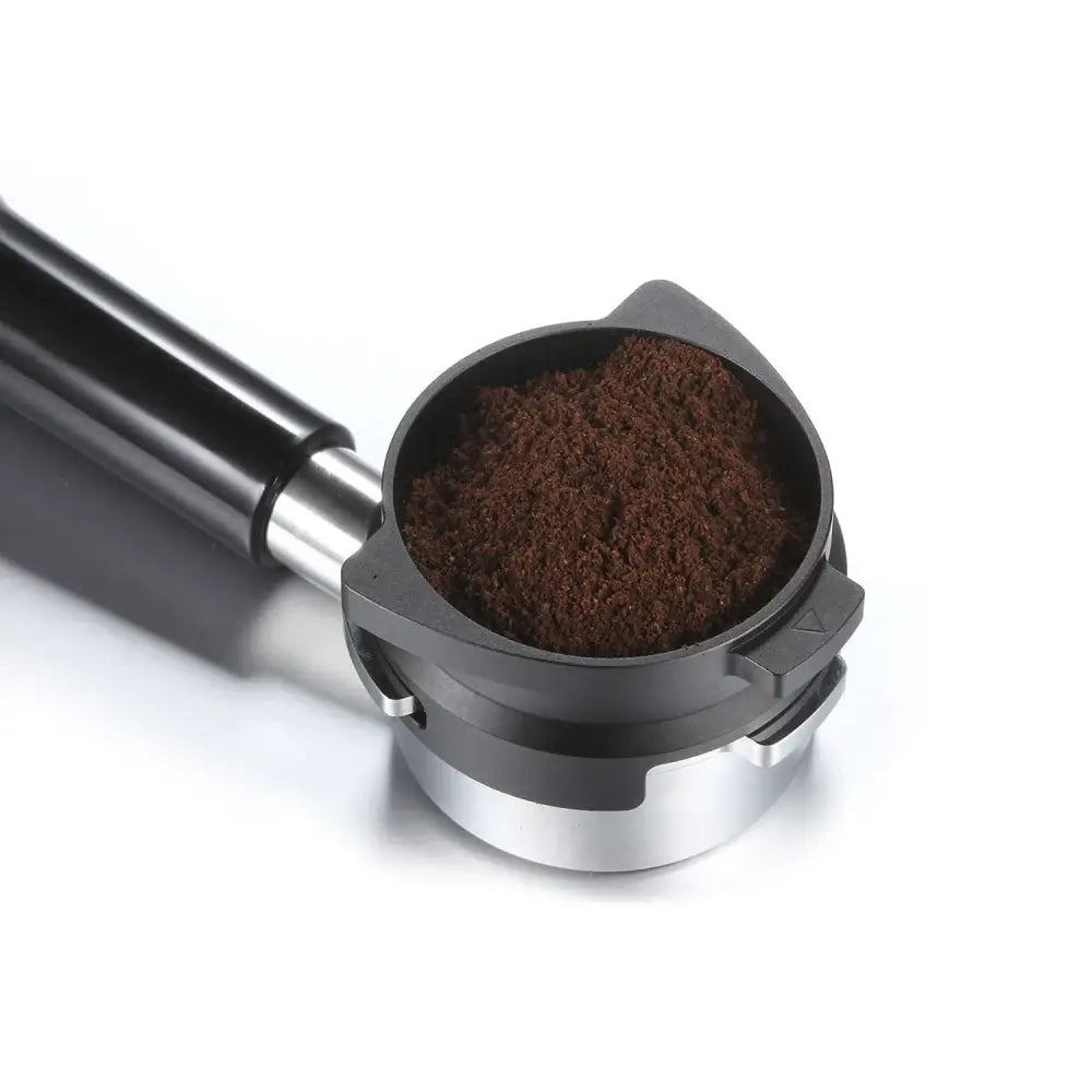 Modern silver machined coffee dosing funnel ring kitchen accessory