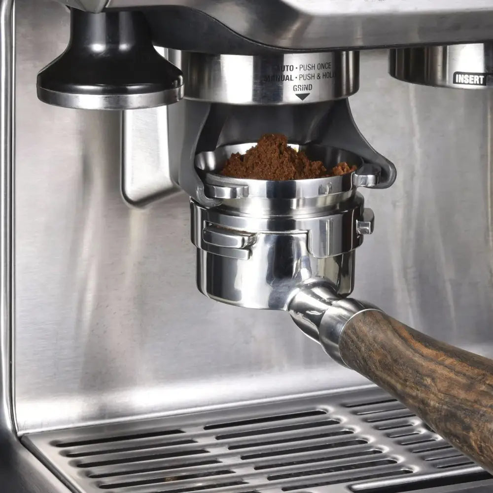 Modern silver machined coffee dosing funnel ring kitchen accessory