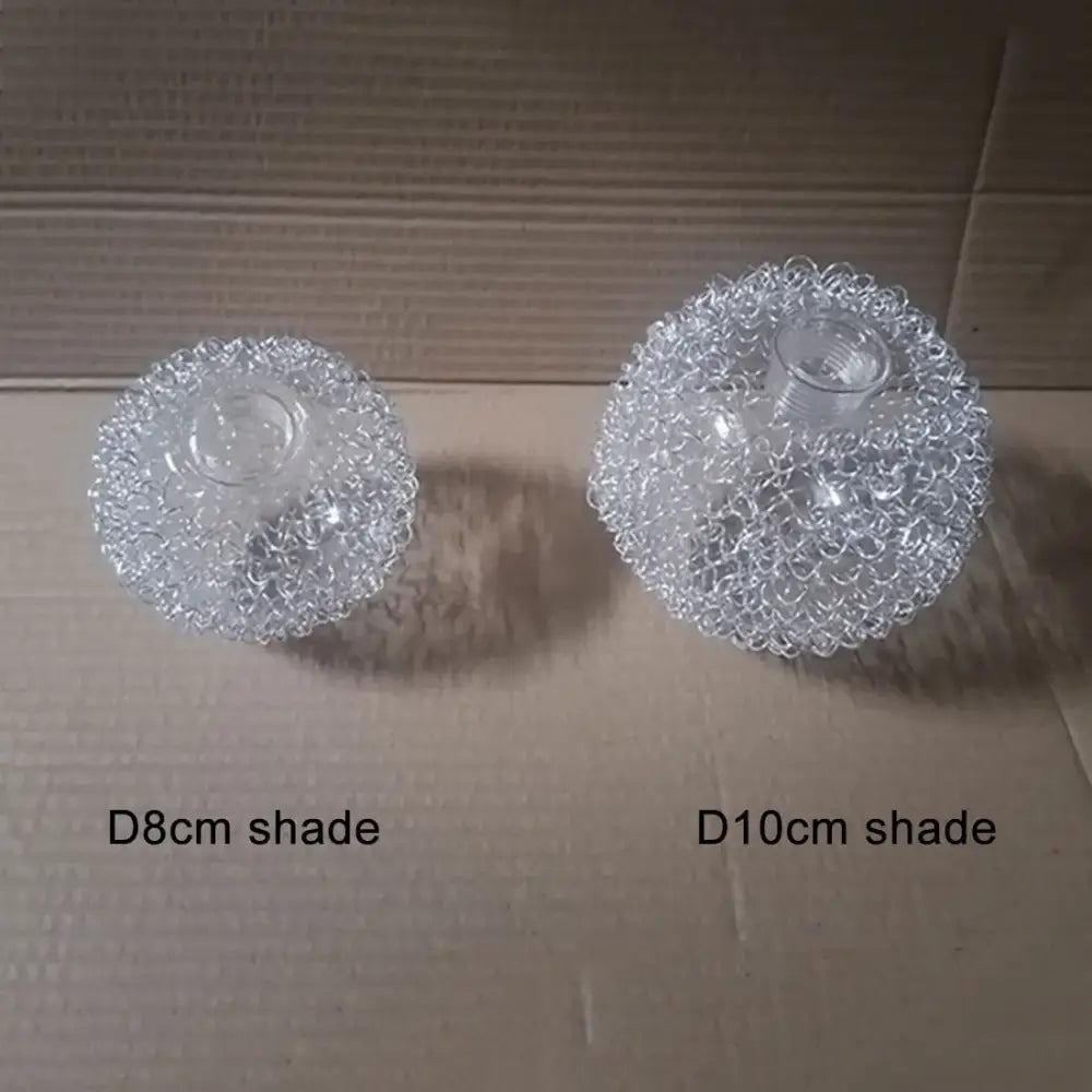 Modern silver mesh decorbites glass lampshade living room light cover