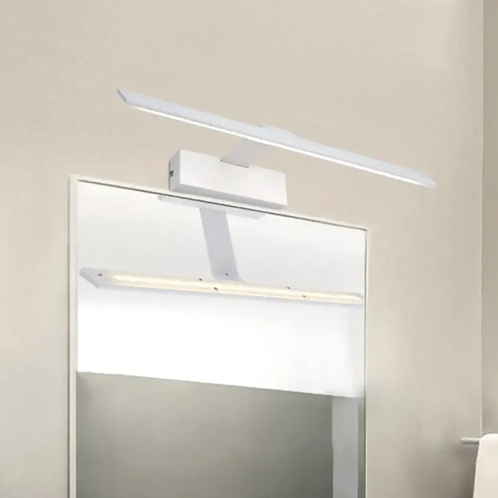 Modern silver minimalist led vanity lighting fixture for bathroom