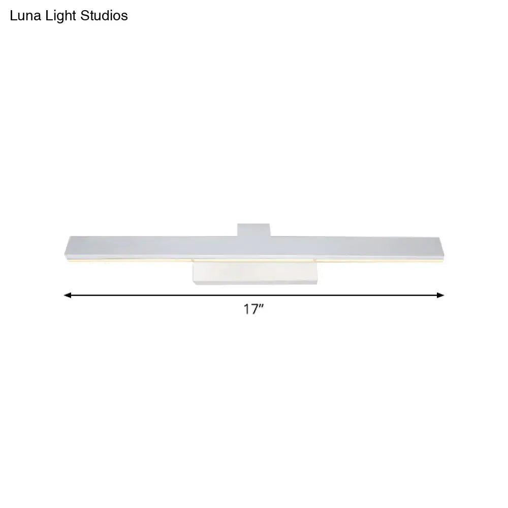 Modern silver minimalist led vanity lighting fixture for bathroom