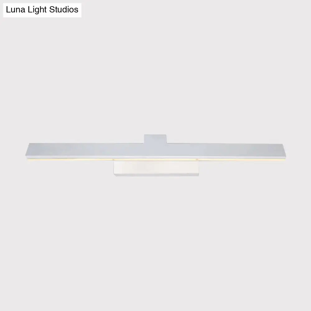 Modern silver minimalist led vanity lighting fixture for bathroom