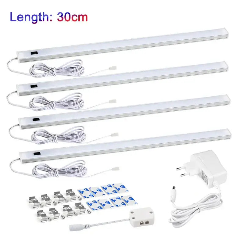Modern silver rectangular led cabinet light with hand sweep switch kitchen
