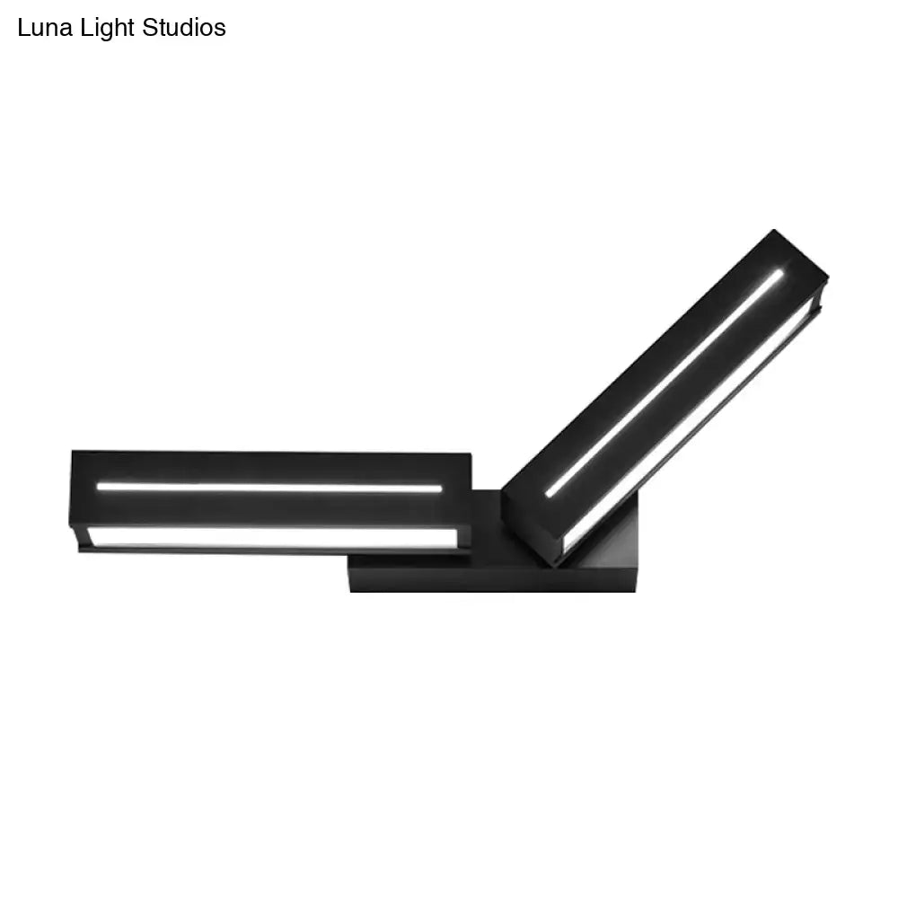 Modern silver rectangular led wall mounted light bedroom sconce