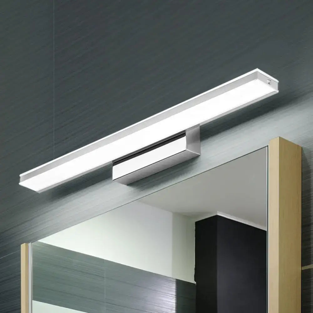 Modern silver slim led wall sconce bathroom light with warm white