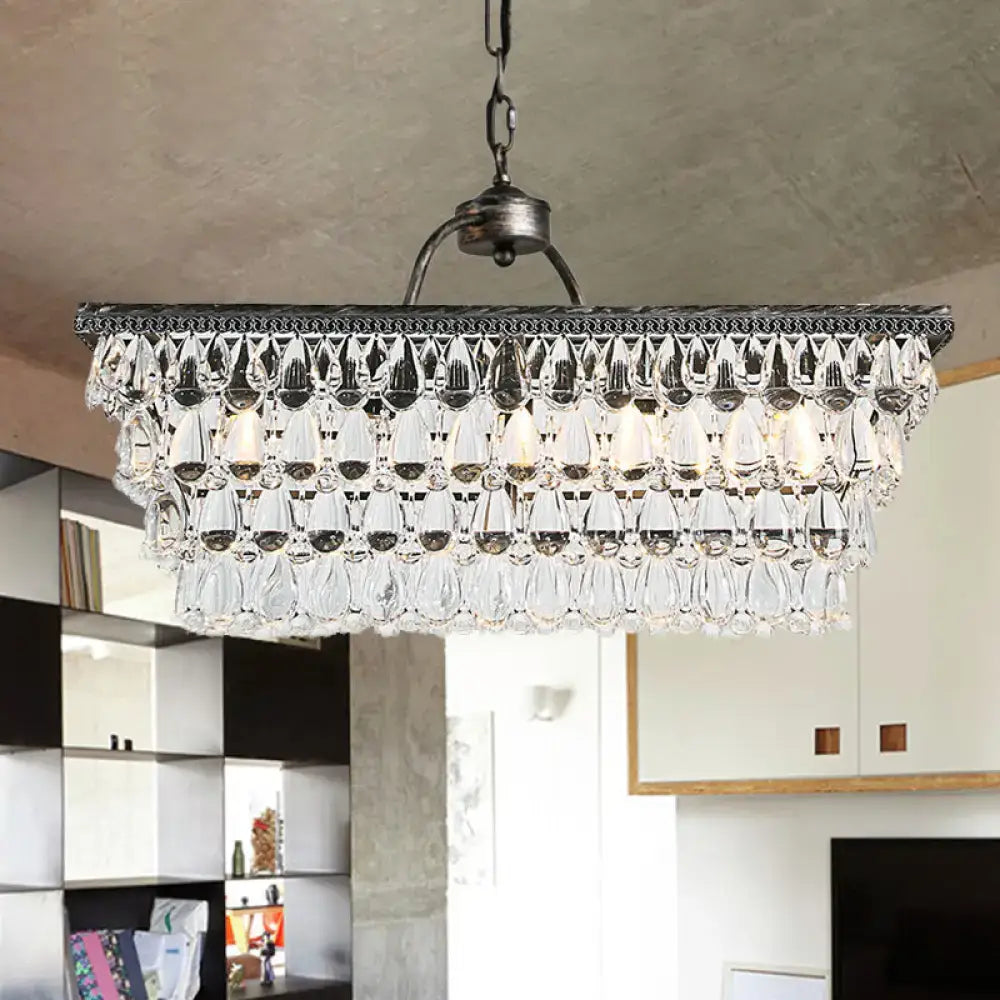 Modern silver teardrop crystal ceiling light for living room 220v-240v