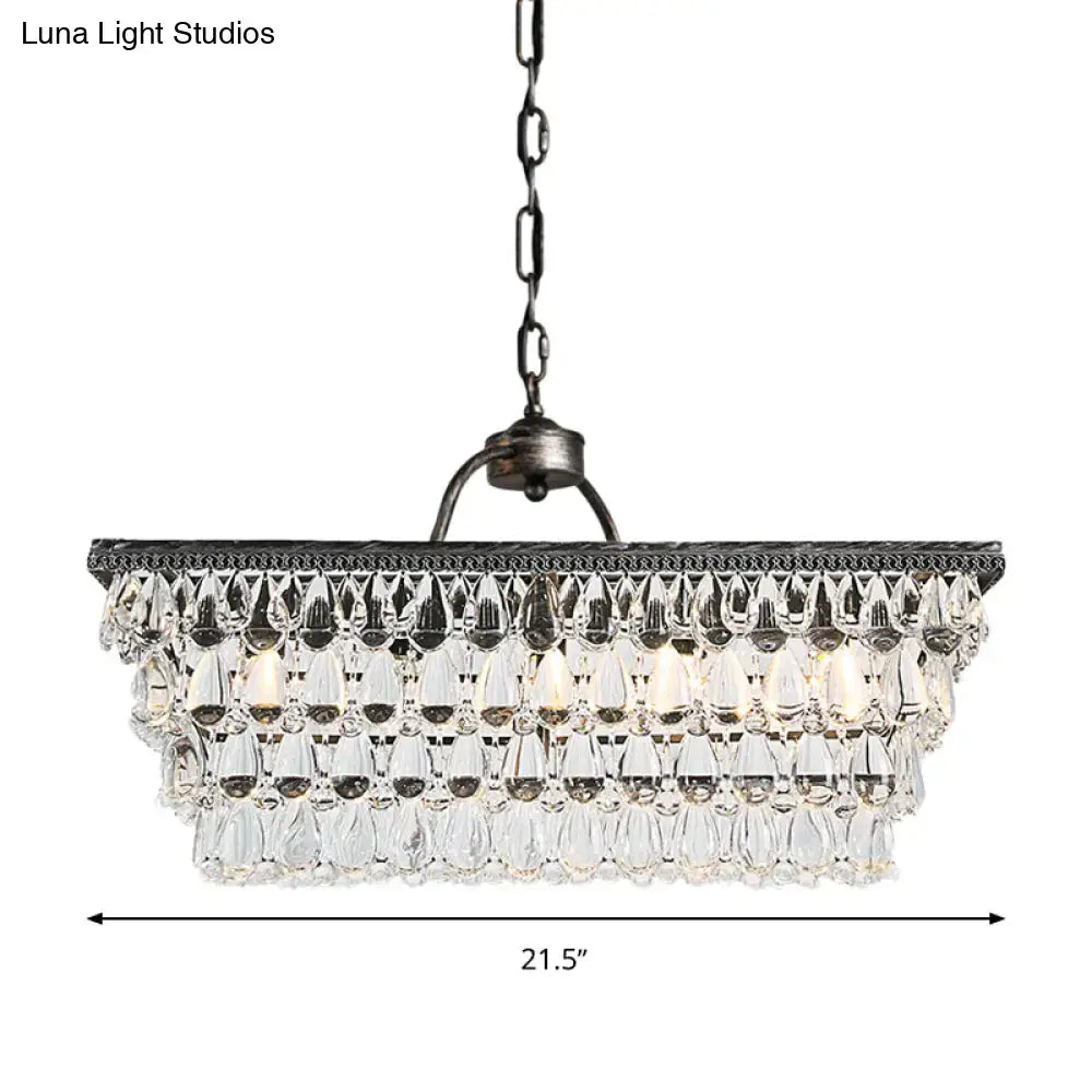 Modern silver teardrop crystal ceiling light for living room 220v-240v