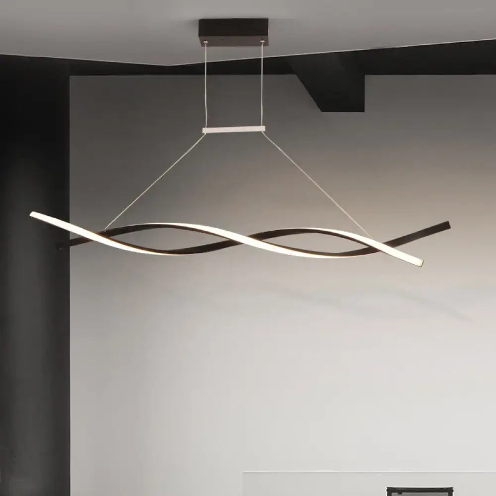 Modern silver & white art deco led pendant light kitchen island