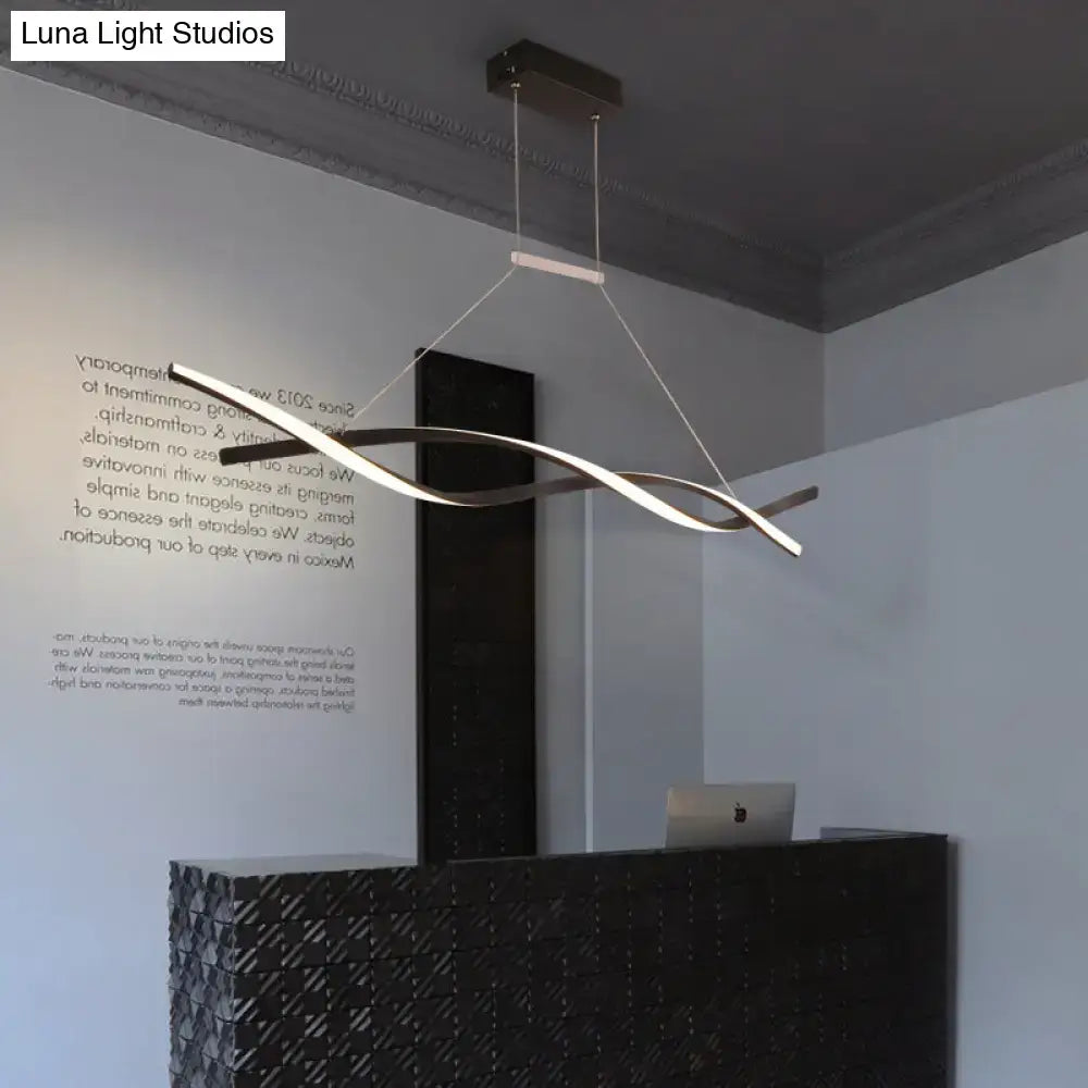 Modern silver & white art deco led pendant light kitchen island