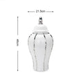 Modern silver & white striped porcelain ginger pot vase set living room