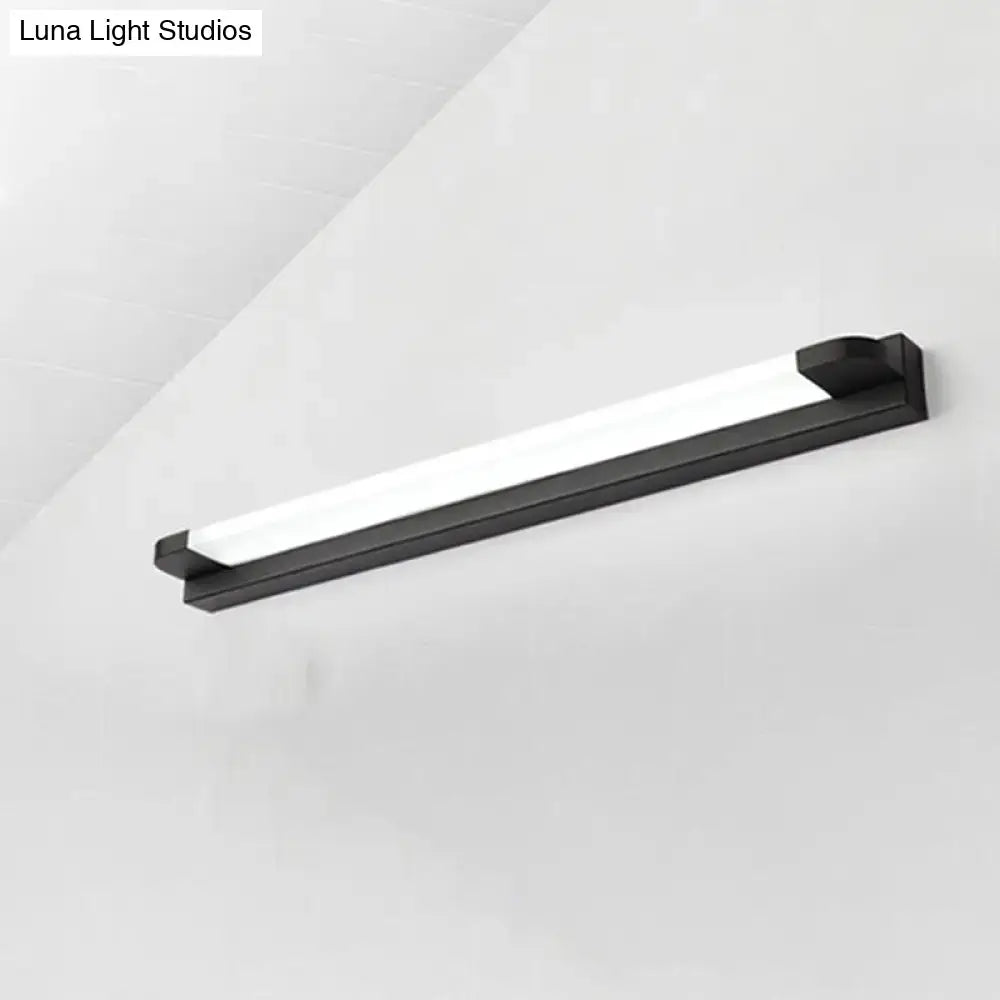 Modern slim led bathroom vanity light in black & white warm white