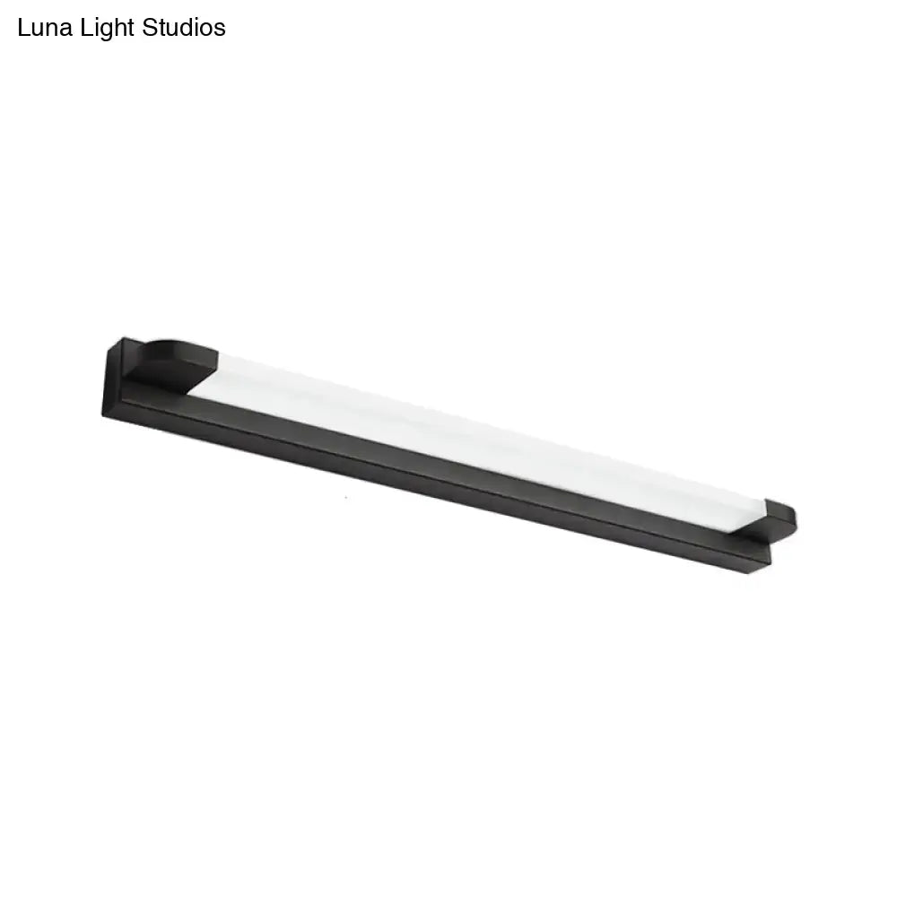 Modern slim led bathroom vanity light in black & white warm white