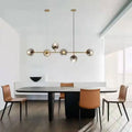Modern smoke gray and gold linear design pendant light dining room
