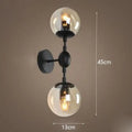 Modern smoked glass beans wall lamp bedroom light fixture