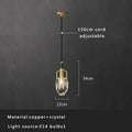 Modern smoked glass crystal copper pendant lights dining room set