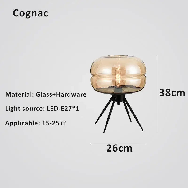 Modern smoked glass desk lamp bedroom tripod decorbites glass desk