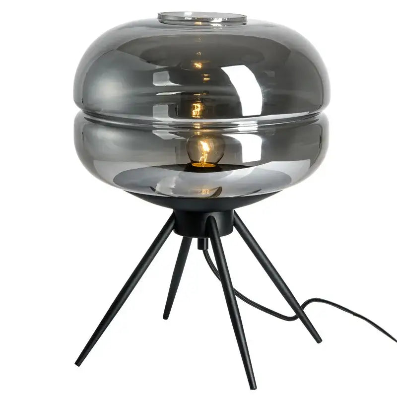 Modern smoked glass desk lamp bedroom tripod decorbites glass desk