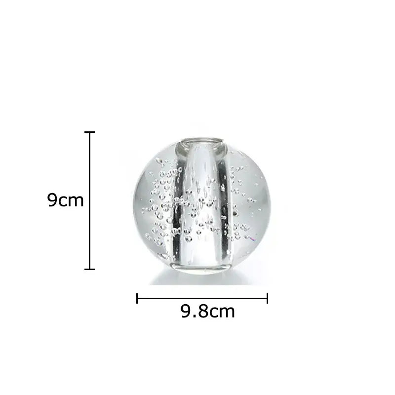 Modern spherical clear glass vase with bubbles for desk decoration