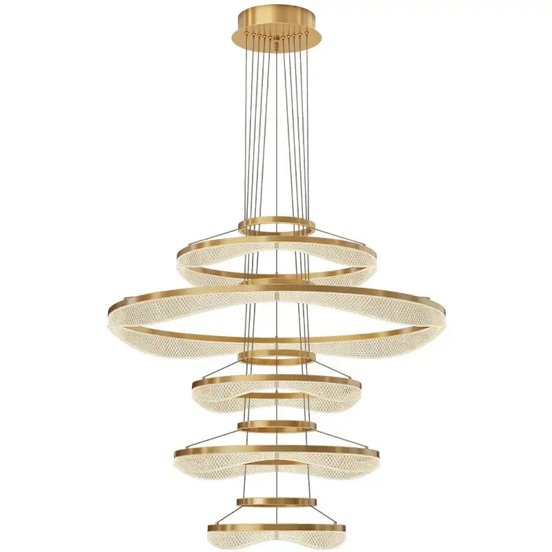 Modern spiral acrylic ring pendant light fixture living room