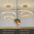 Modern spiral crystal circle led chandelier staircase pendant light