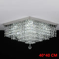 Modern square black crystal led chandelier dining room ceiling lamp