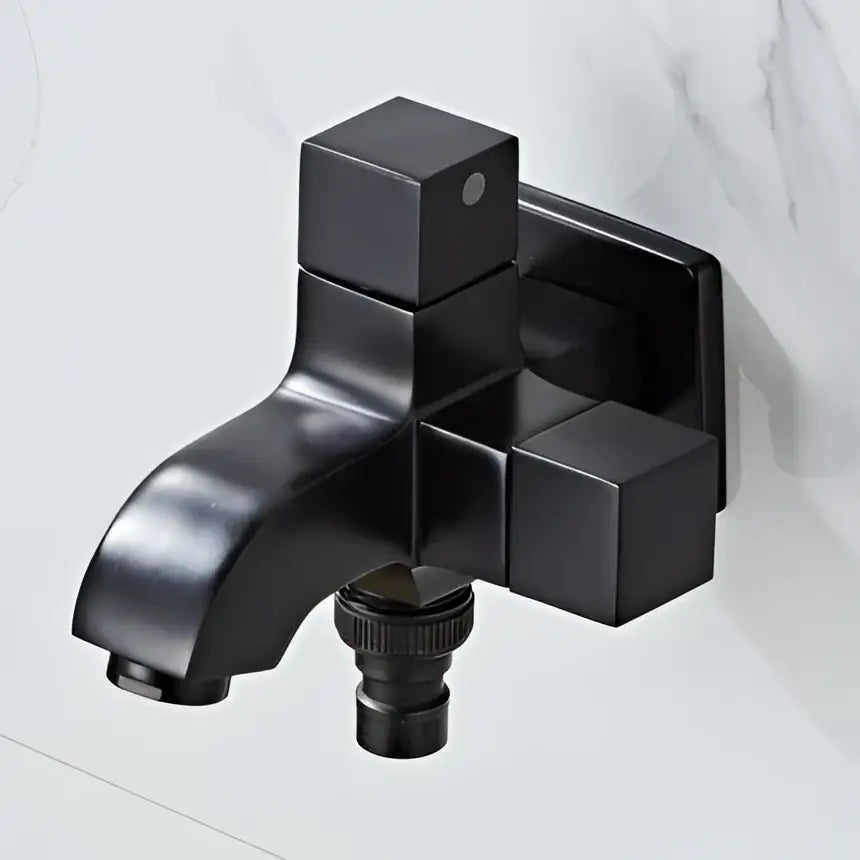 Modern square black wall mount washing machine tap garden faucet