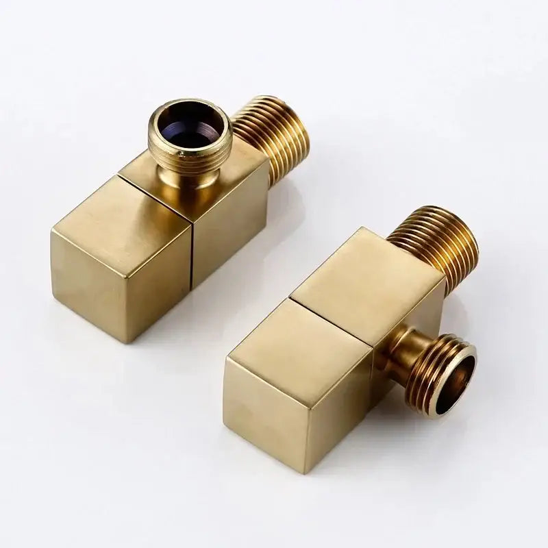 Modern square brass black angle valve bathroom water control