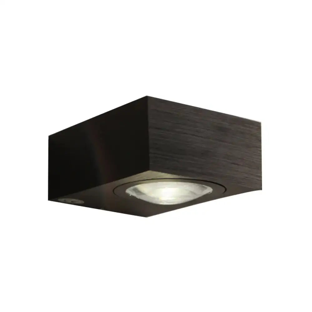 Modern square led wall light black & silver bedroom sconce