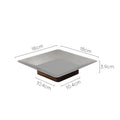 Modern square metallic and dark wood fruit bowl tray living room
