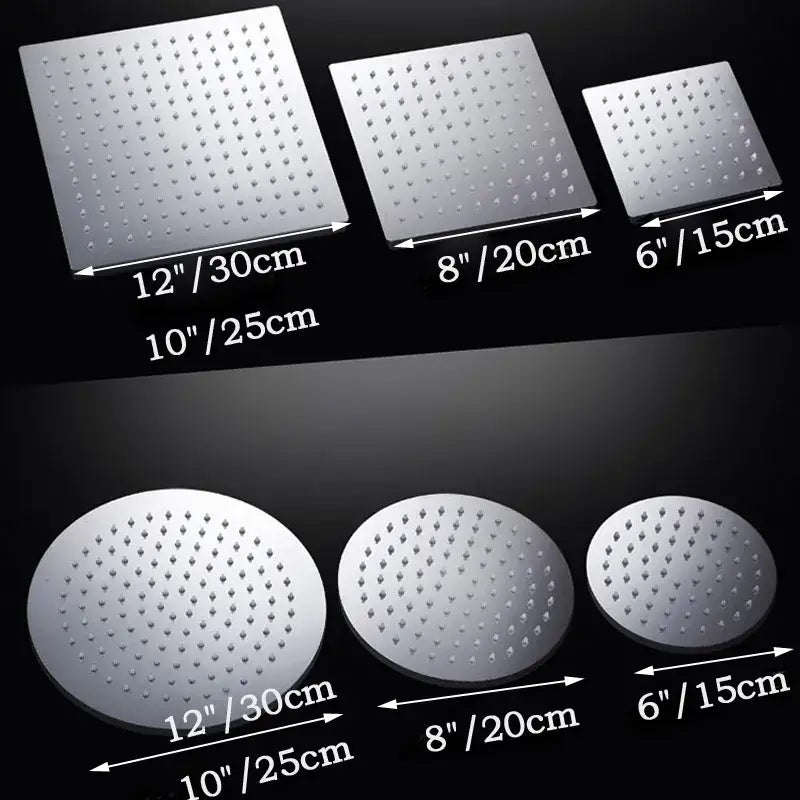 Modern square rain shower head bathroom chrome rainfall sprayer