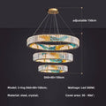 Modern stained glass circle steel led pendant chandelier living room