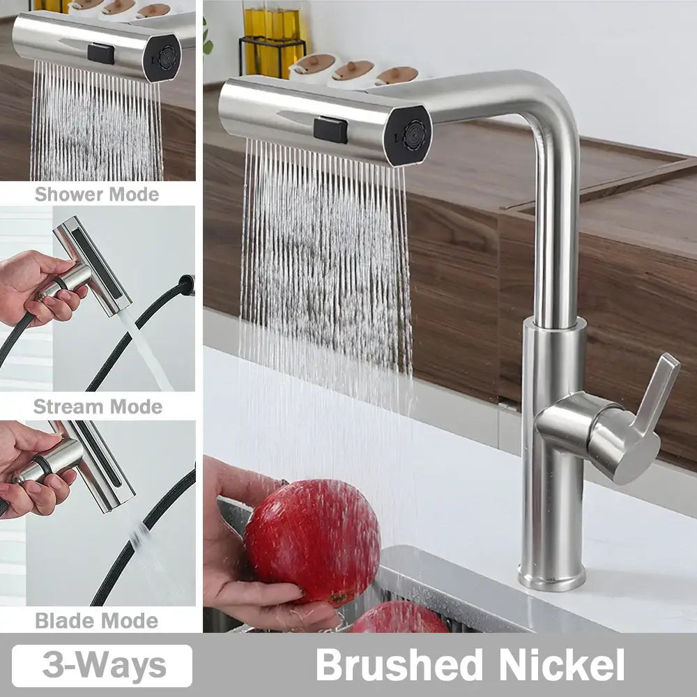 Modern stainless steel 3 functions kitchen faucet mixer tap