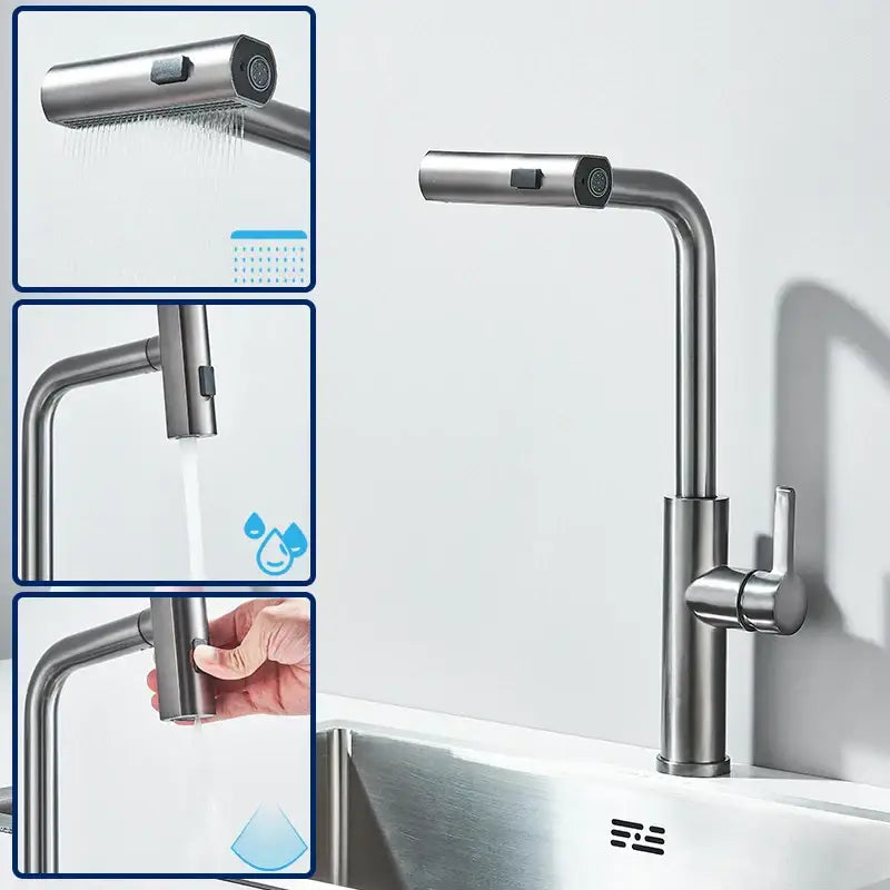 Modern stainless steel 3 functions kitchen faucet mixer tap